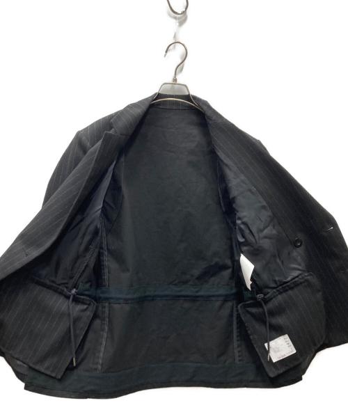 sacai（サカイ）sacai (サカイ) Chalk Stripe x Rip Stop Jacket テーラードジャケット ブラック サイズ:SIZE 1の古着・服飾アイテム