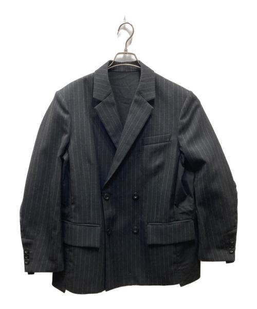 sacai（サカイ）sacai (サカイ) Chalk Stripe x Rip Stop Jacket テーラードジャケット ブラック サイズ:SIZE 1の古着・服飾アイテム