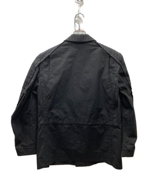 sacai（サカイ）sacai (サカイ) Chalk Stripe x Rip Stop Jacket テーラードジャケット ブラック サイズ:SIZE 1の古着・服飾アイテム