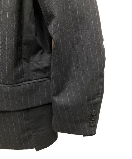 sacai（サカイ）sacai (サカイ) Chalk Stripe x Rip Stop Jacket テーラードジャケット ブラック サイズ:SIZE 1の古着・服飾アイテム