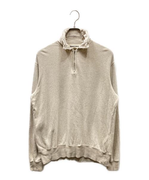 slopeslow（スロープスロウ）slopeslow (スロープスロウ) ハーフジップスウェット ベージュ サイズ:SIZE Mの古着・服飾アイテム
