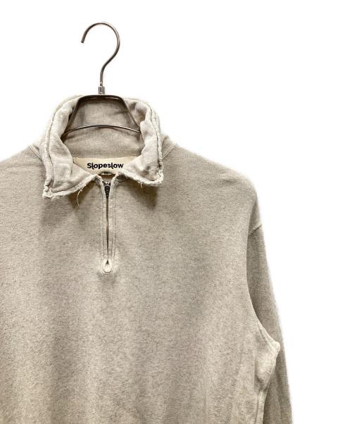 slopeslow（スロープスロウ）slopeslow (スロープスロウ) ハーフジップスウェット ベージュ サイズ:SIZE Mの古着・服飾アイテム