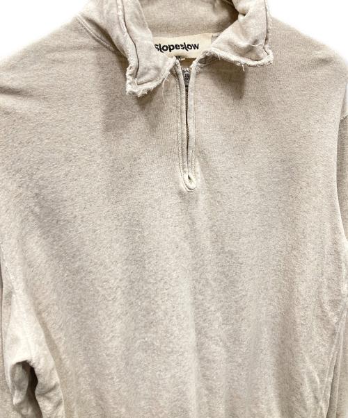 slopeslow（スロープスロウ）slopeslow (スロープスロウ) ハーフジップスウェット ベージュ サイズ:SIZE Mの古着・服飾アイテム