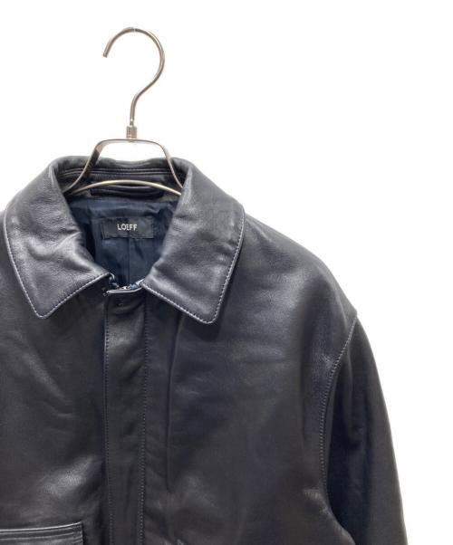 LOEFF（ロエフ）LOEFF (ロエフ) LAMB LT FLHT JK ラムレザーフライトジャケット ブラックの古着・服飾アイテム