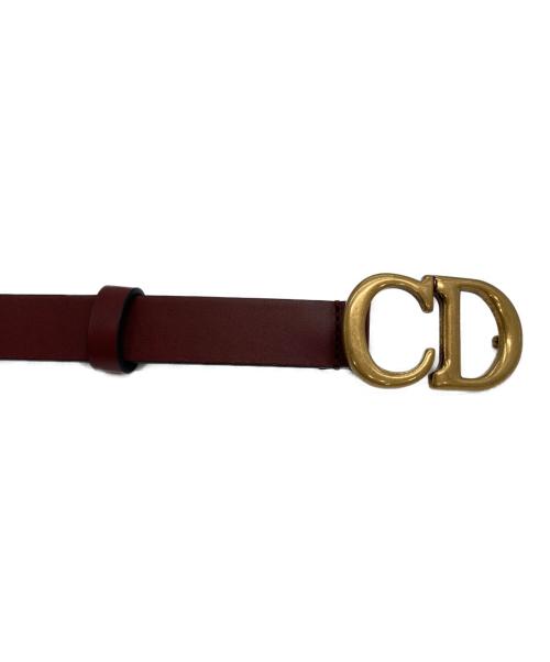 Christian Dior（クリスチャン ディオール）Christian Dior (クリスチャン ディオール) CDロゴベルト ボルドー×ゴールド サイズ:70の古着・服飾アイテム