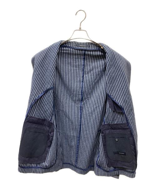 TAGLIATORE（タリアトーレ）TAGLIATORE (タリアトーレ) ストライプテーラードジャケット ネイビー×グレー サイズ:SIZE 50/Rの古着・服飾アイテム