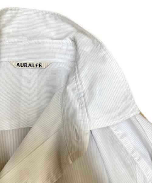 AURALEE（オーラリー）AURALEE (オーラリー) FINX SILK STRIPE SHIRTS シルクストライプシャツ ホワイト サイズ:SIZE 4の古着・服飾アイテム