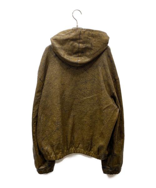 GUESS（ゲス）GUESS (ゲス) COATED DENIM HOODED JACKET コーティングフーデットジャケット ブラウン サイズ:Mの古着・服飾アイテム