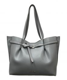 MICHAEL KORS（マイケルコース）の古着「Emilia Large Pebbled Leather Tote Bag レザートートバッグ」｜グレー
