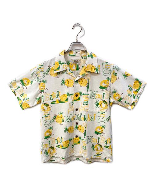 Sun Surf（サンサーフ）Sun Surf (サンサーフ) コットンリネン パイナップル アロハシャツ アイボリー×イエロー サイズ:Mの古着・服飾アイテム