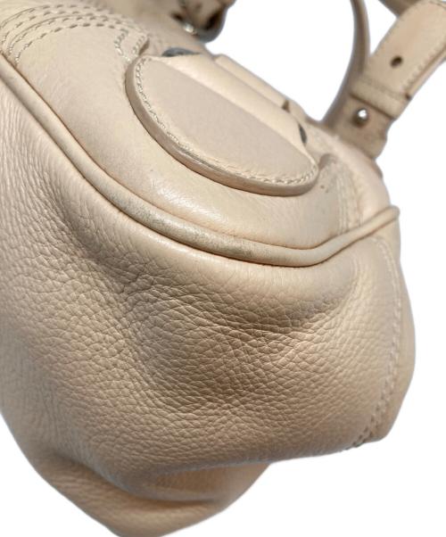 CELINE（セリーヌ）CELINE (セリーヌ) がま口 レザー ハンドバッグ ピンクベージュの古着・服飾アイテム