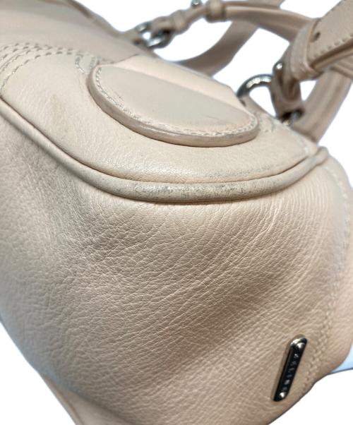 CELINE（セリーヌ）CELINE (セリーヌ) がま口 レザー ハンドバッグ ピンクベージュの古着・服飾アイテム