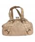 CELINE（セリーヌ）の古着「がま口 レザー ハンドバッグ」｜ピンクベージュ
