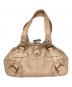 CELINE (セリーヌ) がま口 レザー ハンドバッグ ピンクベージュ：20000円