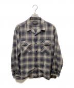 PENDLETONペンドルトン）の古着「オープンカラーチェックシャツ」｜パープル×グレー