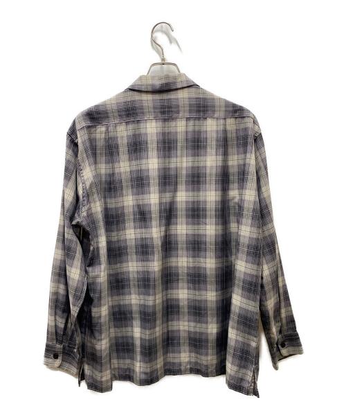 PENDLETON（ペンドルトン）PENDLETON (ペンドルトン) オープンカラーチェックシャツ パープル×グレー サイズ:Lの古着・服飾アイテム