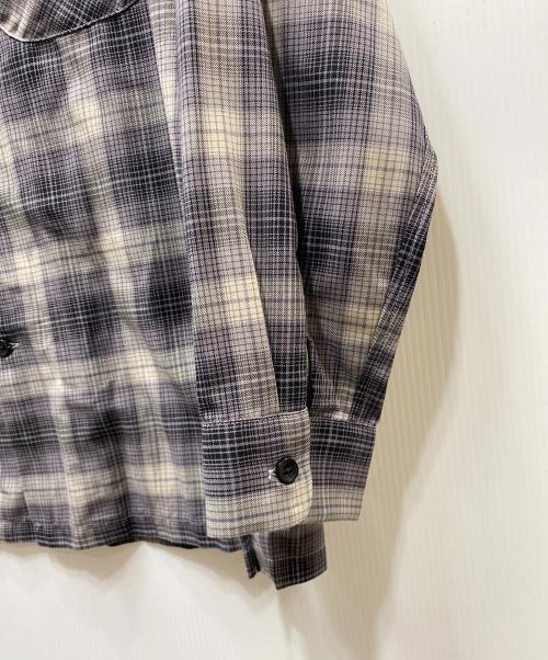 PENDLETON（ペンドルトン）PENDLETON (ペンドルトン) オープンカラーチェックシャツ パープル×グレー サイズ:Lの古着・服飾アイテム