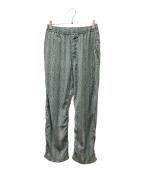 CALEEキャリー）の古着「STRIPE PATTERN PANTS ストライプパターンリラックスイージーパンツ」｜グリーン×ホワイト