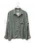 CALEE（キャリー）の古着「Stripe Pattern LS SH 長袖オープンカラーシャツ」｜グリーン×ホワイト