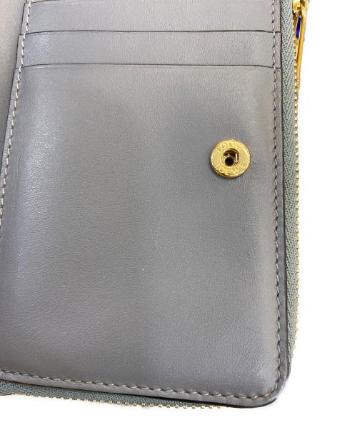 LOEWE（ロエベ）LOEWE (ロエベ) パズル スリム コンパクトウォレット グレー×ベージュ×グリーンの古着・服飾アイテム
