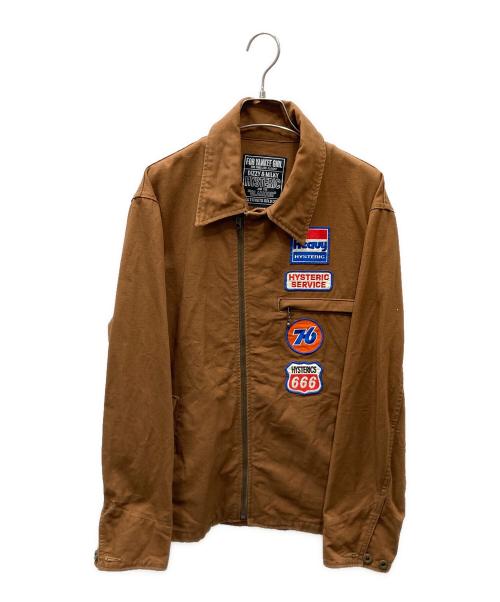 Hysteric Glamour（ヒステリックグラマー）Hysteric Glamour (ヒステリックグラマー) HEAVY HYSTERICアップリケ スポーツジャケット ブラウン サイズ:Largeの古着・服飾アイテム