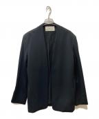 TODAYFULトゥデイフル）の古着「Collarless Twill JK ノーカラージャケット」｜ブラック
