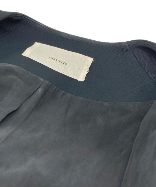 TODAYFUL（トゥデイフル）TODAYFUL (トゥデイフル) Collarless Twill JK ノーカラージャケット ブラック サイズ:38の古着・服飾アイテム