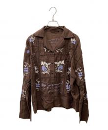TODAYFUL（トゥデイフル）の古着「Embroidery Patchwork Shirts エンブロイダリーパッチワークシャツ」｜ブラウン