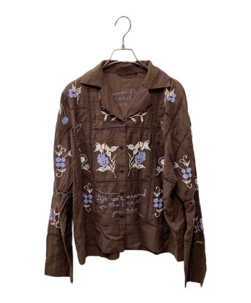 TODAYFUL（トゥデイフル）TODAYFUL (トゥデイフル) Embroidery Patchwork Shirts エンブロイダリーパッチワークシャツ ブラウン サイズ:Fの古着・服飾アイテム