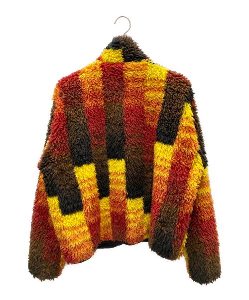 VOWEL（ヴォウェル）VOWEL (ヴォウェル) Jacquard Sherpa Jacket ボアジャケット レッド×イエロー サイズ:SIZE Freeの古着・服飾アイテム