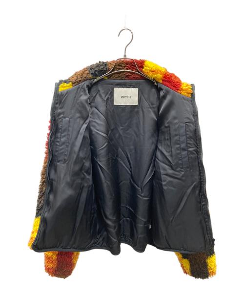 VOWEL（ヴォウェル）VOWEL (ヴォウェル) Jacquard Sherpa Jacket ボアジャケット レッド×イエロー サイズ:SIZE Freeの古着・服飾アイテム
