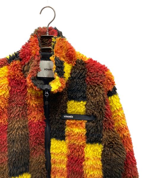 VOWEL（ヴォウェル）VOWEL (ヴォウェル) Jacquard Sherpa Jacket ボアジャケット レッド×イエロー サイズ:SIZE Freeの古着・服飾アイテム