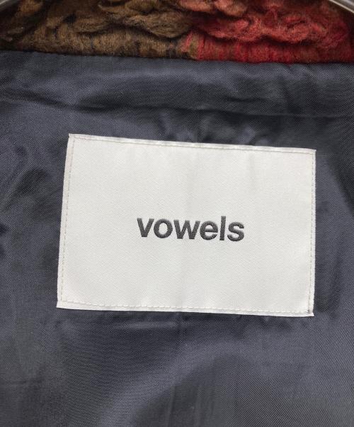 VOWEL（ヴォウェル）VOWEL (ヴォウェル) Jacquard Sherpa Jacket ボアジャケット レッド×イエロー サイズ:SIZE Freeの古着・服飾アイテム
