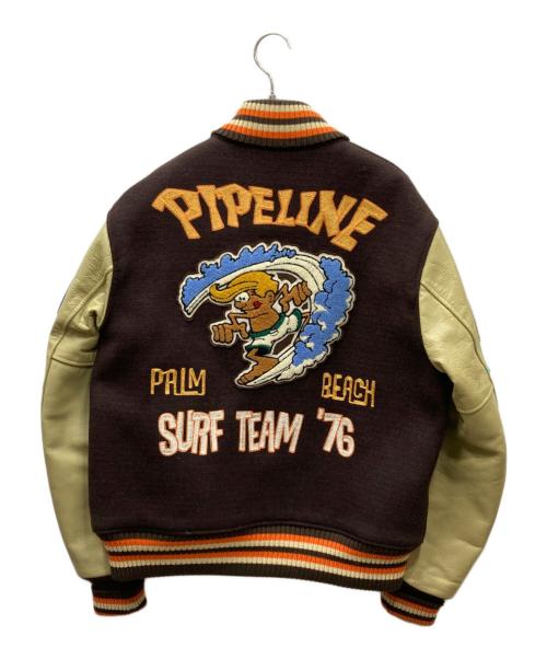 whitesville（ホワイツビル）whitesville (ホワイツビル) フルデコレーション スタジャン ブラウン×ベージュ サイズ:40の古着・服飾アイテム