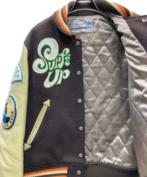 whitesville（ホワイツビル）whitesville (ホワイツビル) フルデコレーション スタジャン ブラウン×ベージュ サイズ:40の古着・服飾アイテム