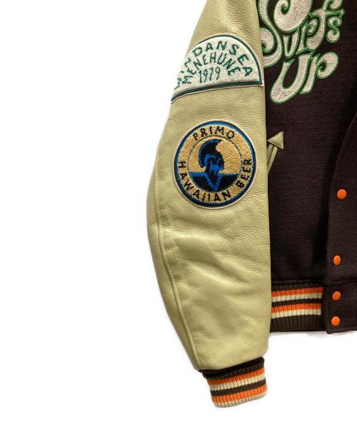 whitesville（ホワイツビル）whitesville (ホワイツビル) フルデコレーション スタジャン ブラウン×ベージュ サイズ:40の古着・服飾アイテム