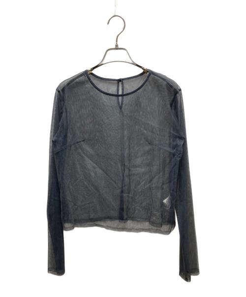 et.UNiVER（エトユニベール）et.UNiVER (エトユニベール) Sheer Peplum Overlay Top＆Pants ペプラムオーバーレイトップ＆ボトムス ネイビー サイズ:SIZE Lの古着・服飾アイテム