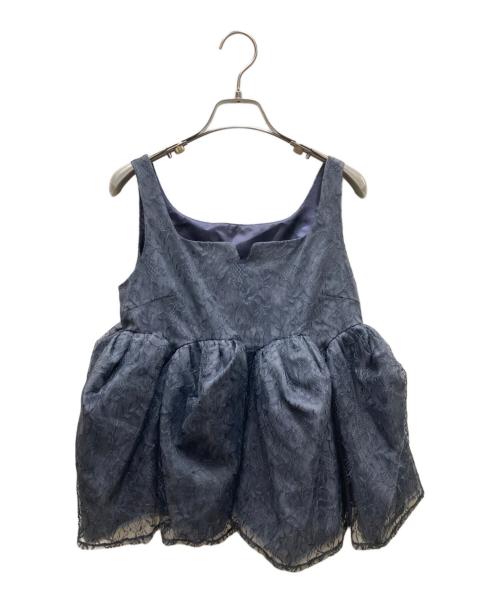 et.UNiVER（エトユニベール）et.UNiVER (エトユニベール) Sheer Peplum Overlay Top＆Pants ペプラムオーバーレイトップ＆ボトムス ネイビー サイズ:SIZE Lの古着・服飾アイテム