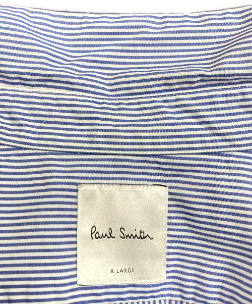 PAUL SMITH（ポールスミス）PAUL SMITH (ポールスミス) 刺繍デザイン長袖シャツ ブルー×ホワイト サイズ:SIZE XLの古着・服飾アイテム