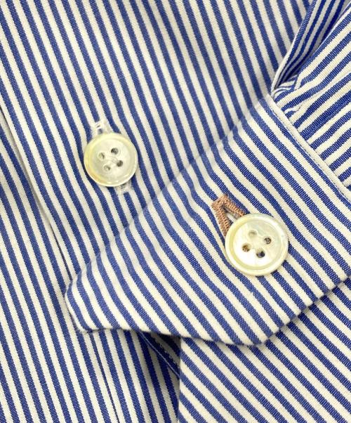 PAUL SMITH（ポールスミス）PAUL SMITH (ポールスミス) 刺繍デザイン長袖シャツ ブルー×ホワイト サイズ:SIZE XLの古着・服飾アイテム
