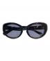 TSY ORIGINAL（ティーエスワイ オリジナル）の古着「SAFTY GLASSES 002 // BLACK ラメ入りサングラス」｜ブラック