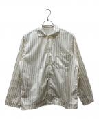 stussy×TELKAステューシー）の古着「POPLIN PYJAMA SHIRTS ストライプ パジャマシャツ」｜アイボリー×ブラック