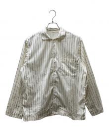 stussy×TELKA（ステューシー）の古着「POPLIN PYJAMA SHIRTS ストライプ パジャマシャツ」｜アイボリー×ブラック