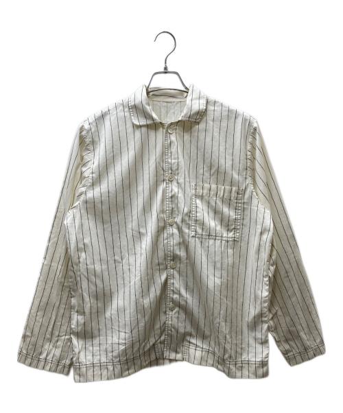 stussy（ステューシー）stussy (ステューシー) TELKA POPLIN PYJAMA SHIRTS ストライプ パジャマシャツ アイボリー×ブラック サイズ:SIZE Mの古着・服飾アイテム