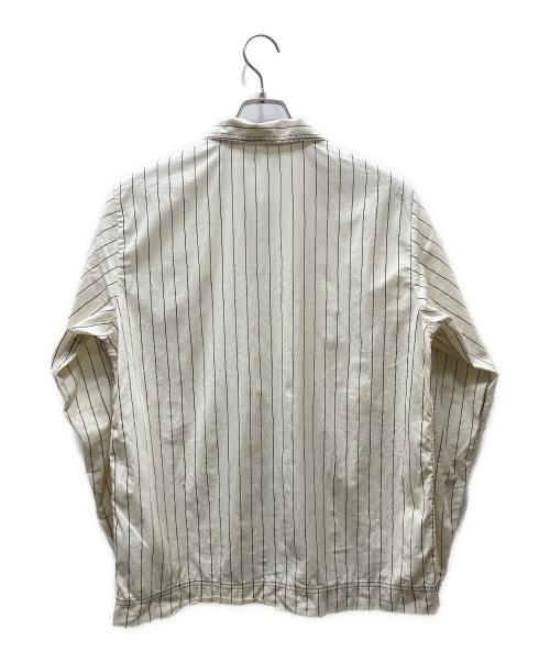stussy（ステューシー）stussy (ステューシー) TELKA POPLIN PYJAMA SHIRTS ストライプ パジャマシャツ アイボリー×ブラック サイズ:SIZE Mの古着・服飾アイテム