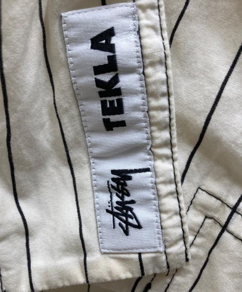 stussy（ステューシー）stussy (ステューシー) TELKA POPLIN PYJAMA SHIRTS ストライプ パジャマシャツ アイボリー×ブラック サイズ:SIZE Mの古着・服飾アイテム