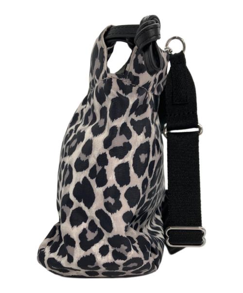 LeSportsac（レスポートサック）LeSportsac (レスポートサック) LEOPARD TWO HANDLE ZIP TOTE 2WAYバッグ グレー×ブラックの古着・服飾アイテム