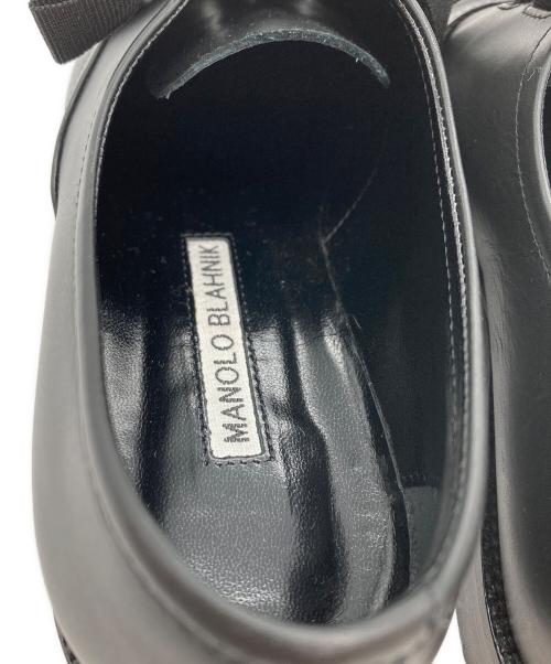 Manolo Blahnik（マノロ ブラニク）Manolo Blahnik (マノロブラニク) ANDARE オックスフォードシューズ ブラック サイズ:22.5の古着・服飾アイテム