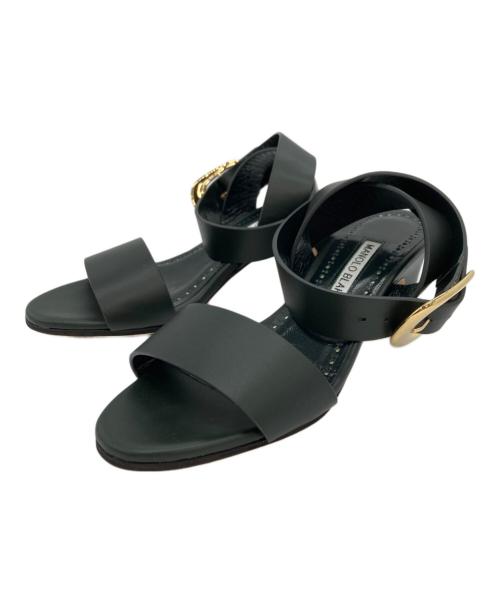Manolo Blahnik（マノロ ブラニク）Manolo Blahnik (マノロ ブラニク) ストラップサンダル グリーン サイズ:SIZE 34の古着・服飾アイテム