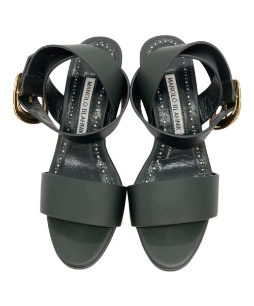 Manolo Blahnik（マノロ ブラニク）Manolo Blahnik (マノロ ブラニク) ストラップサンダル グリーン サイズ:SIZE 34の古着・服飾アイテム